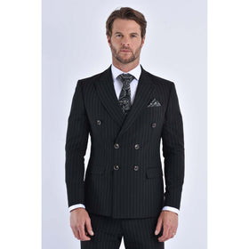 CB Greenwich Tailored Slim Fit Pinstripe Double-Breasted 2 Piece Suit