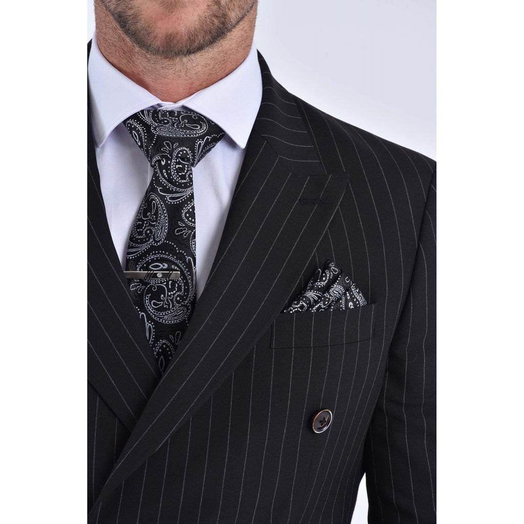 CB Greenwich Tailored Slim Fit Pinstripe Double-Breasted 2 Piece Suit