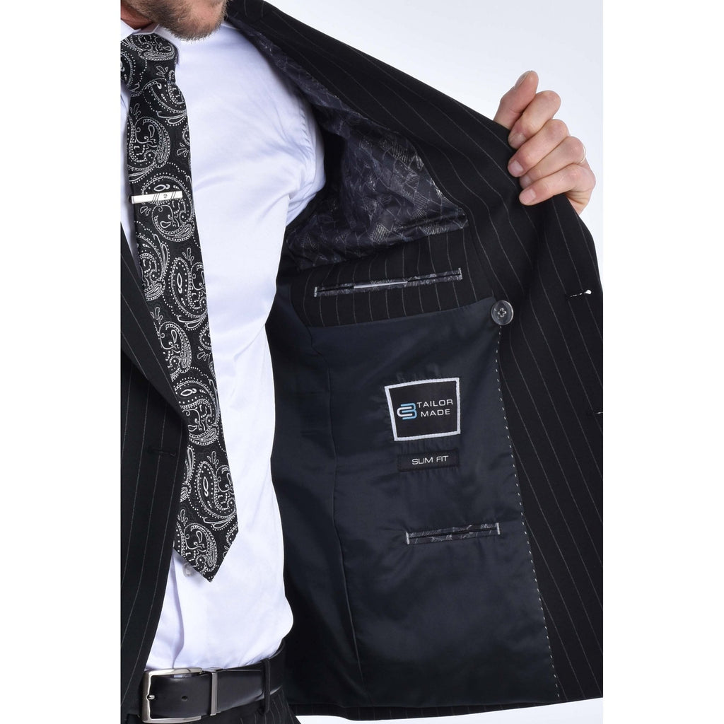 CB Greenwich Tailored Slim Fit Pinstripe Double-Breasted 2 Piece Suit