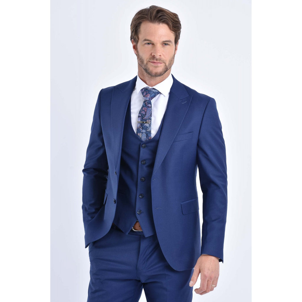 CB Milan Tailored Slim Fit Wool Single-Breasted Plain 3 Piece Suit