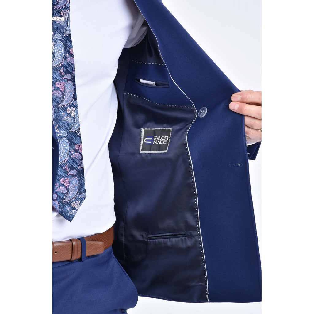 CB Milan Tailored Slim Fit Wool Single-Breasted Plain 3 Piece Suit