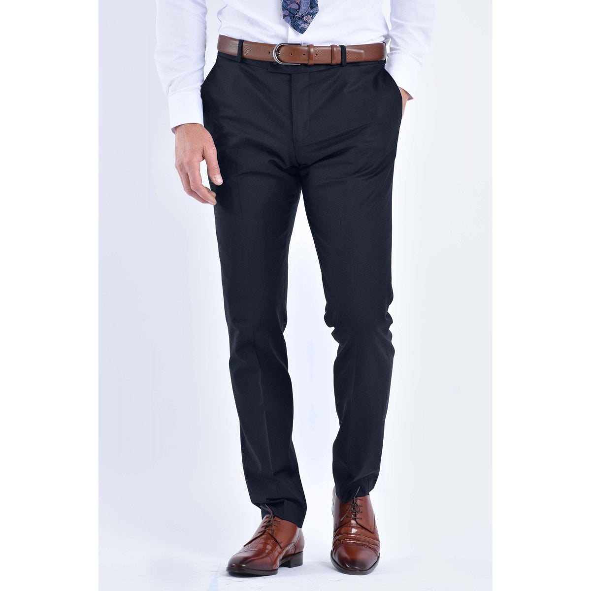 CB Milan Tailored Slim Fit Wool Double-Breasted Plain 2 Piece Suit