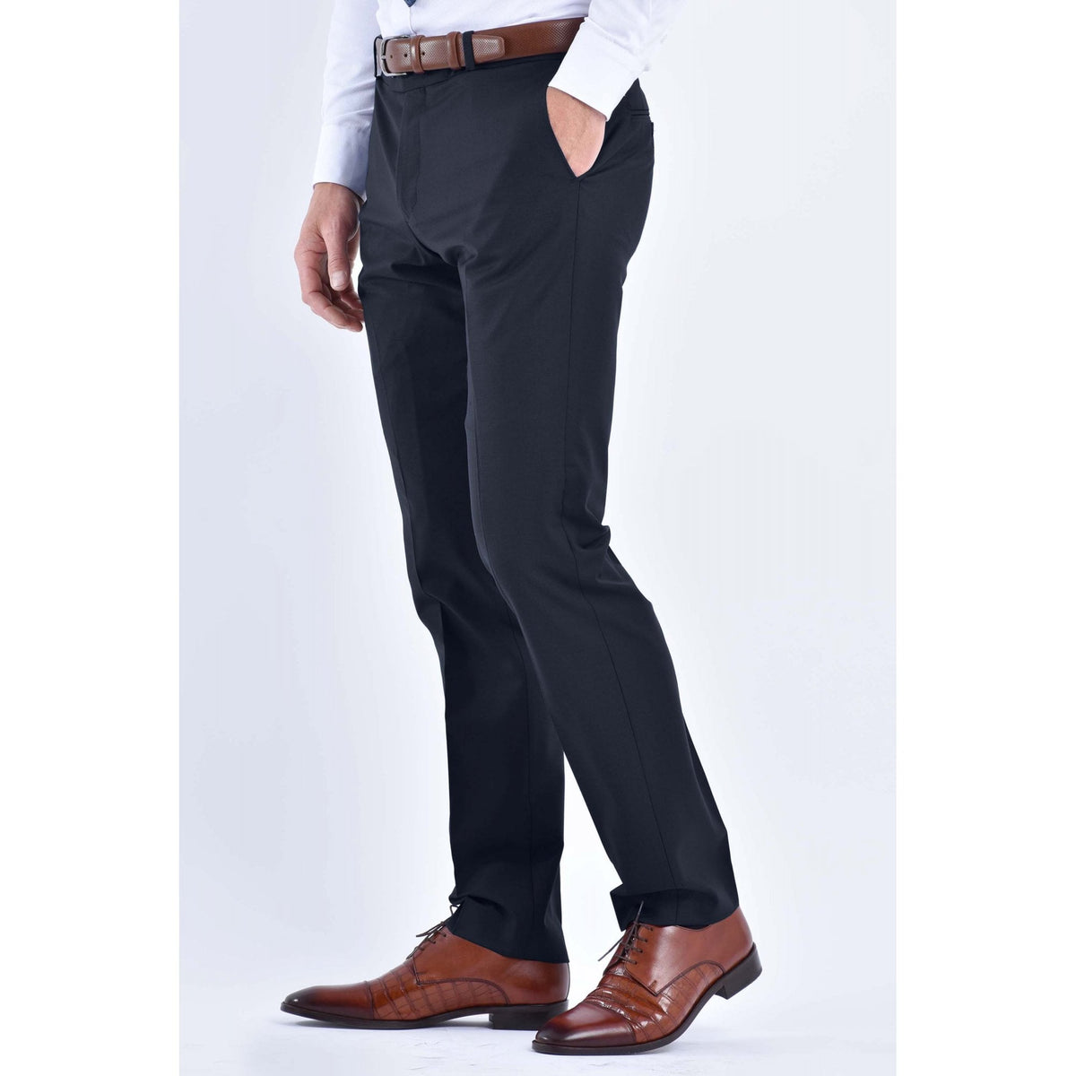 CB Milan Tailored Slim Fit Wool Double-Breasted Plain 2 Piece Suit