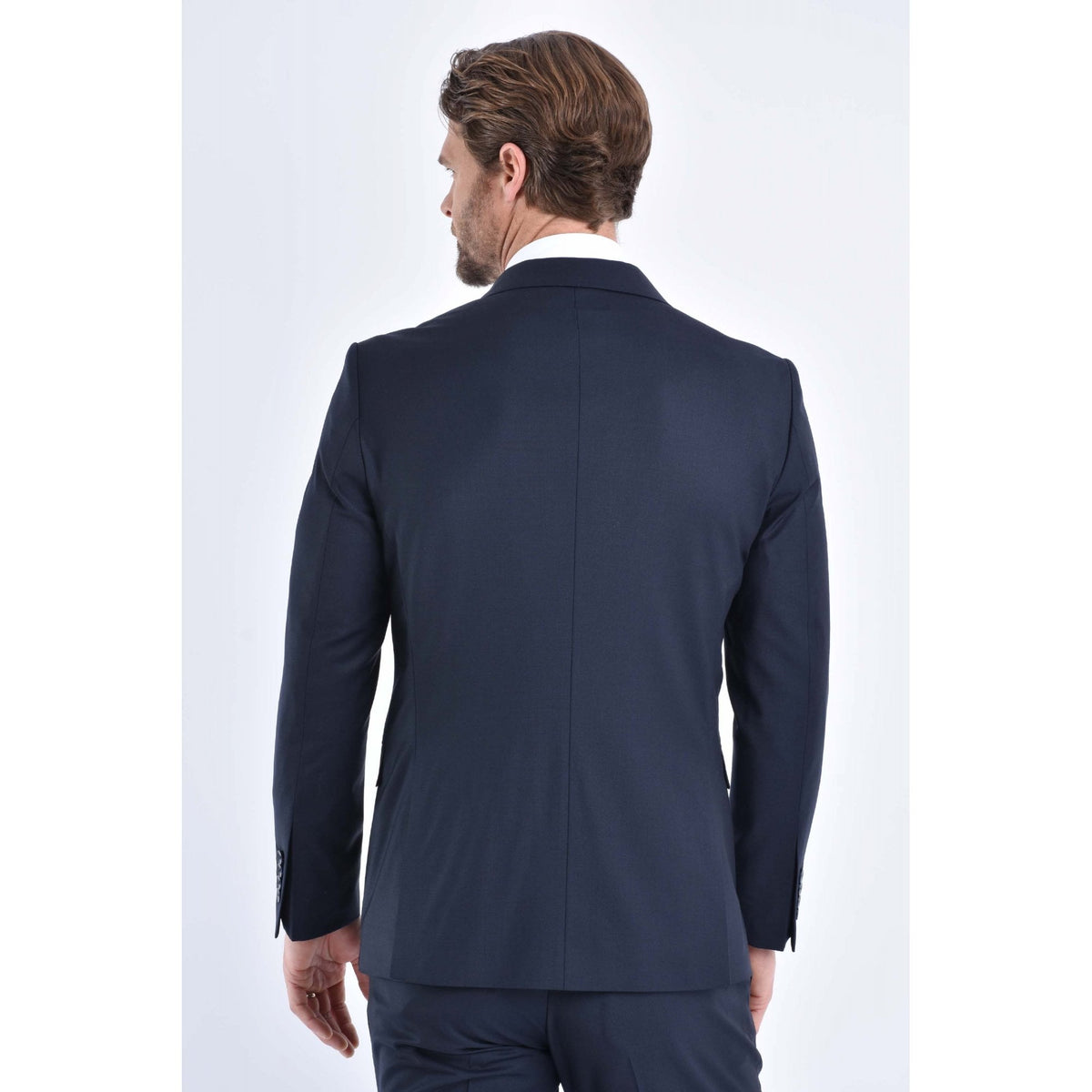 CB Milan Tailored Slim Fit Wool Double-Breasted Plain 2 Piece Suit