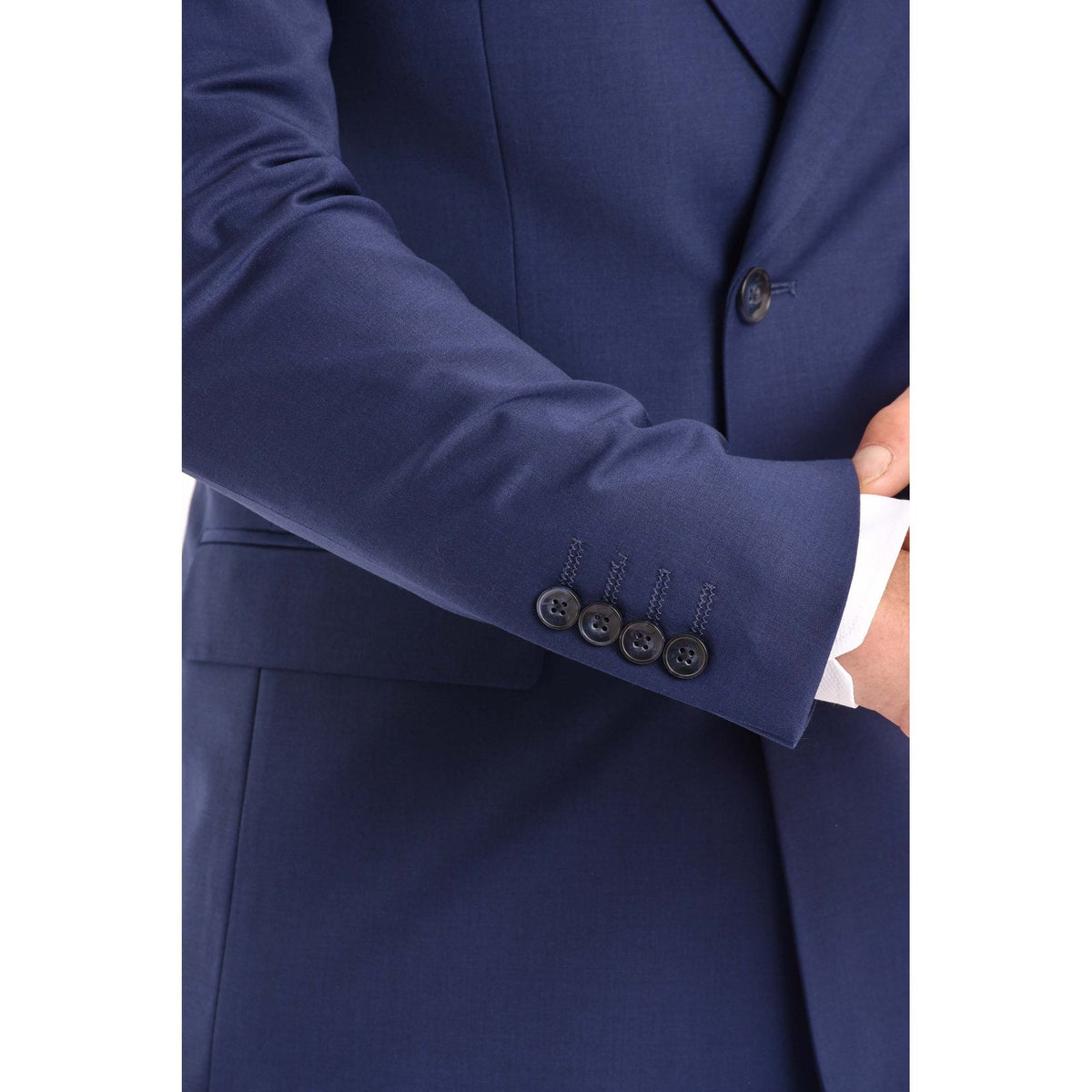CB Milan Tailored Slim Fit Wool Double-Breasted Plain 2 Piece Suit