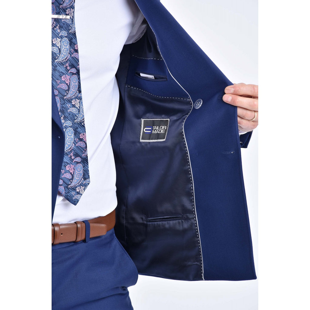 CB Milan Tailored Slim Fit Wool Double-Breasted Plain 2 Piece Suit