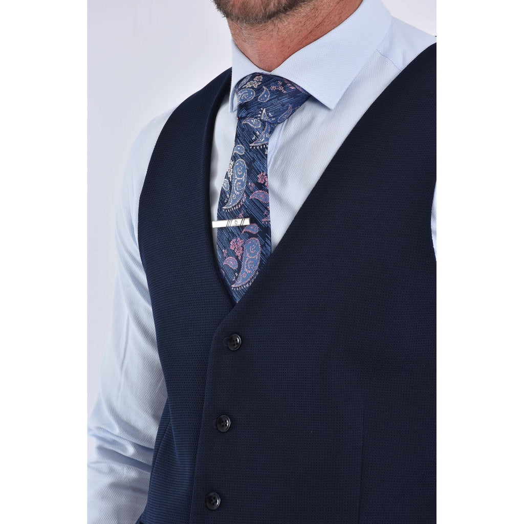 CB Mal Tailored Slim Fit Textured Waistcoat