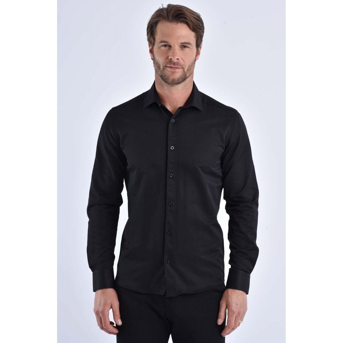 CB 043A Textured Slim Fit Single Cuff Smart Shirt