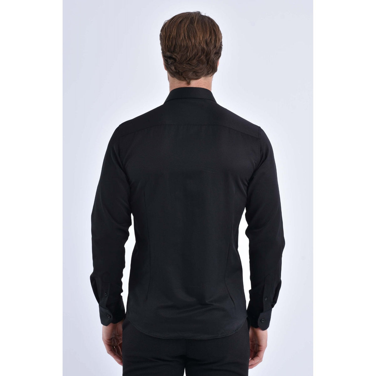CB 043A Textured Slim Fit Single Cuff Smart Shirt