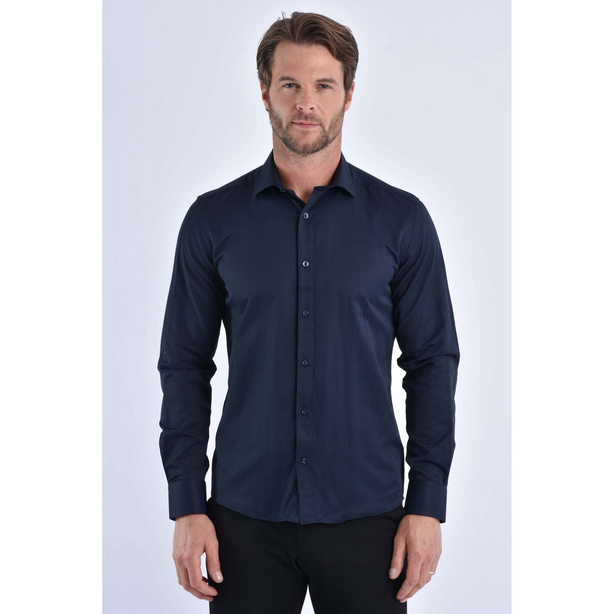 CB 043A Textured Slim Fit Single Cuff Smart Shirt