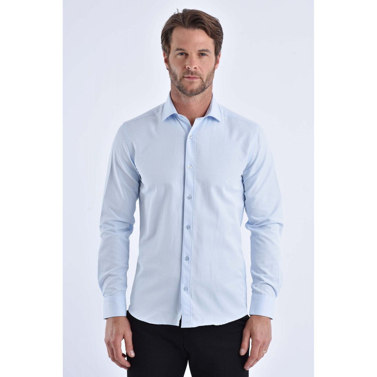 CB 043A Textured Slim Fit Single Cuff Smart Shirt