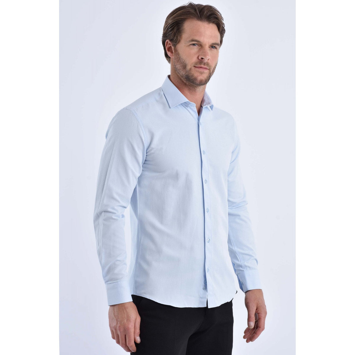 CB 043A Textured Slim Fit Single Cuff Smart Shirt