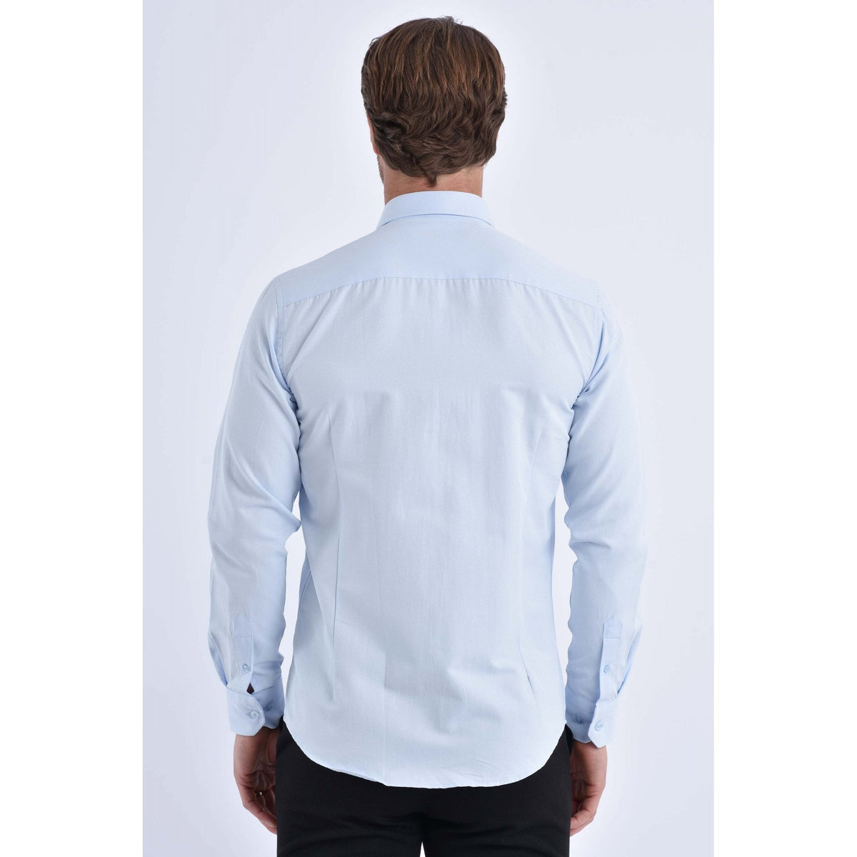 CB 043A Textured Slim Fit Single Cuff Smart Shirt