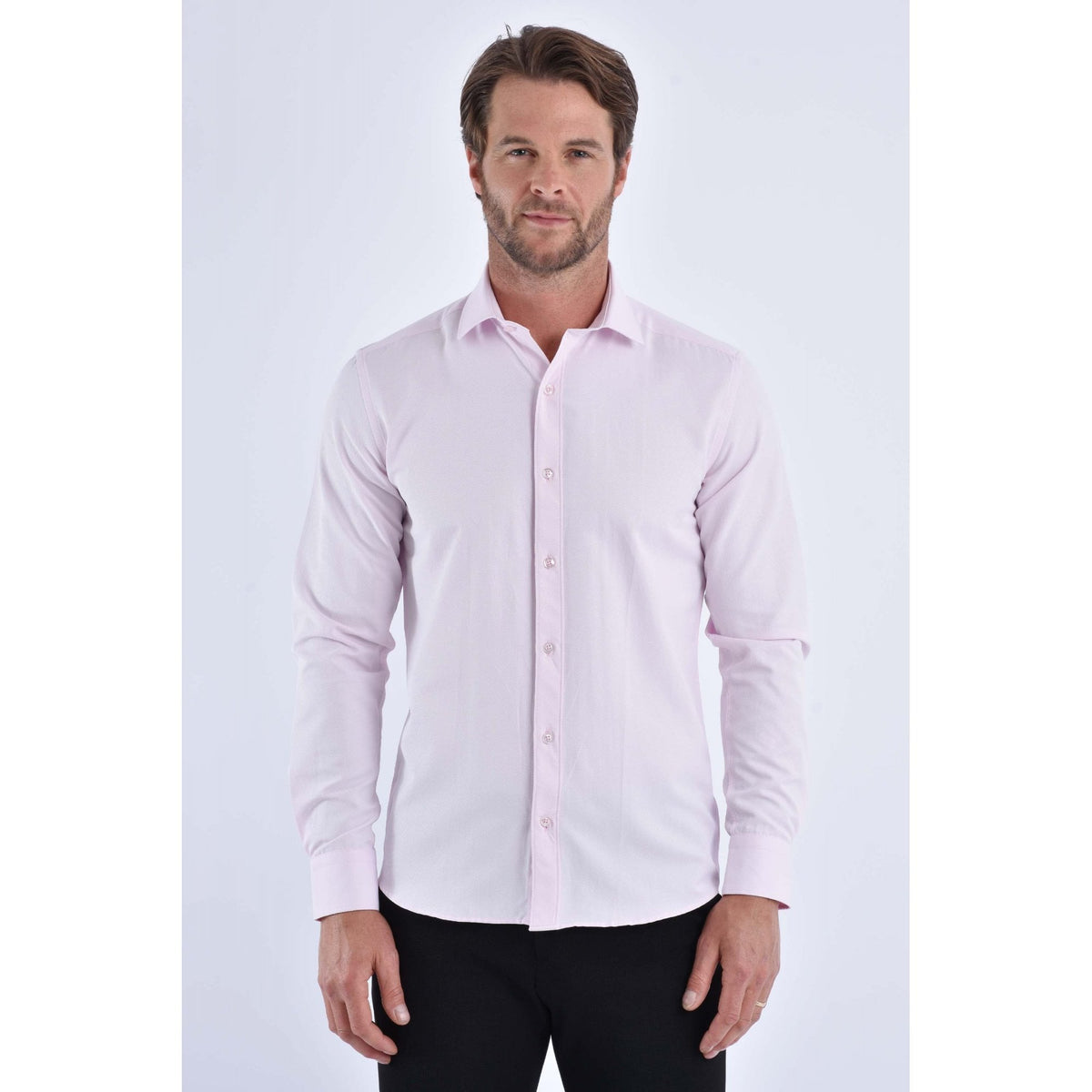 CB 043A Textured Slim Fit Single Cuff Smart Shirt