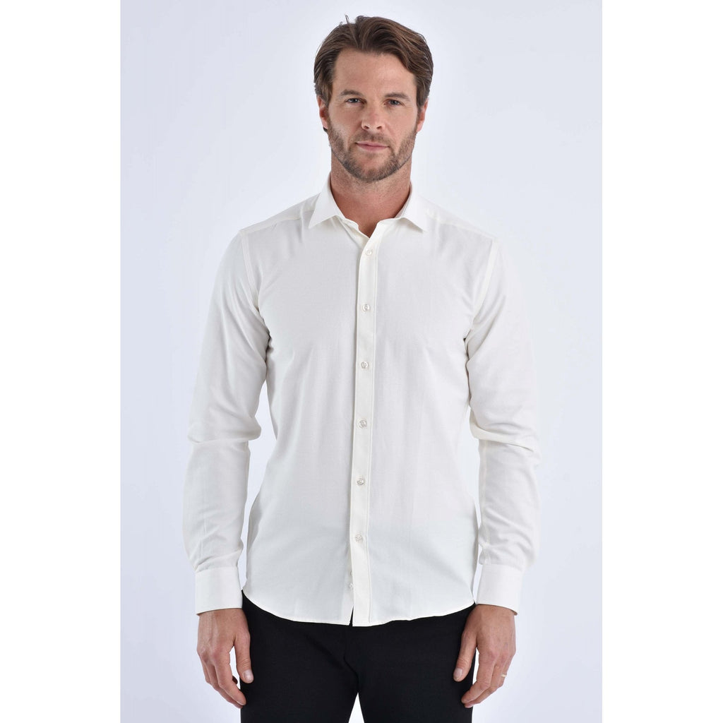 CB 043A Textured Slim Fit Single Cuff Smart Shirt