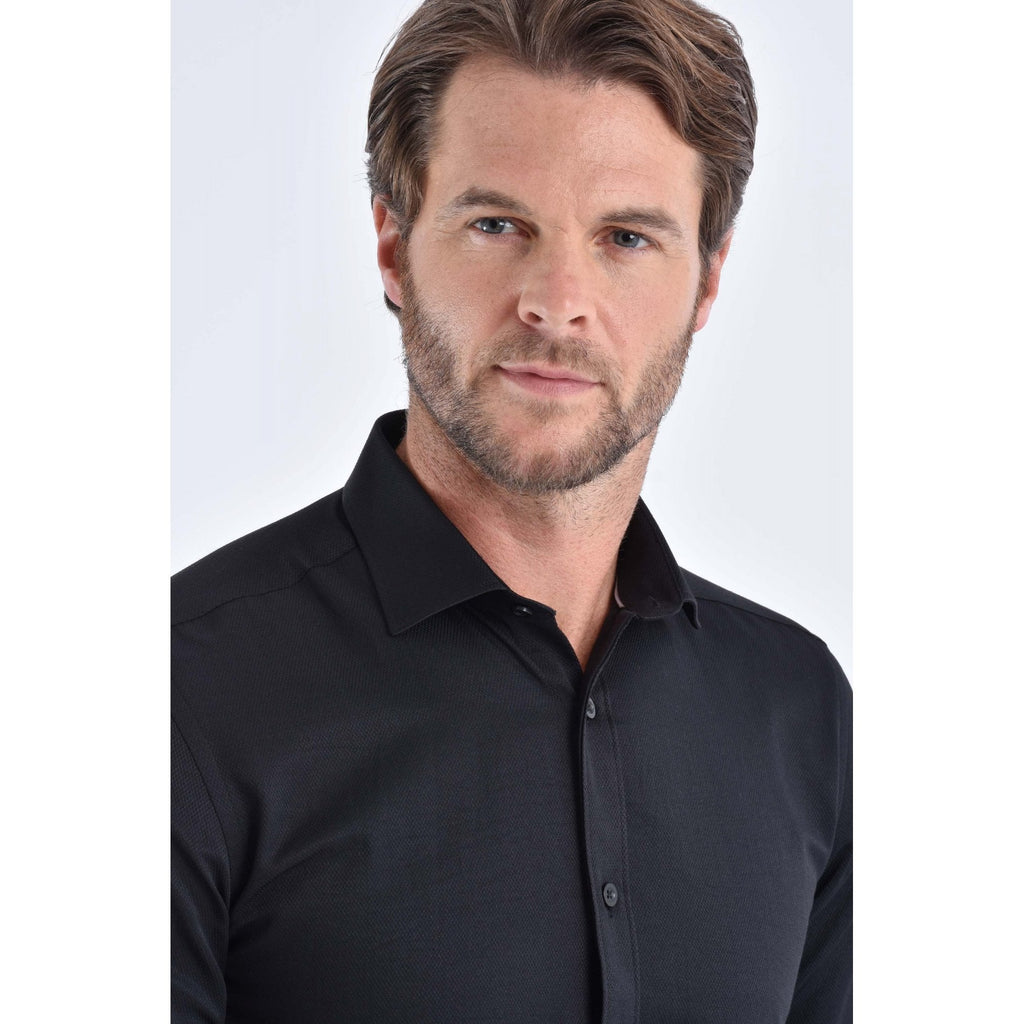 CB 043 Textured Slim Fit Double Cuff Smart Shirt