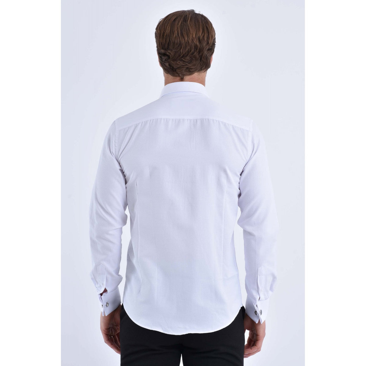 CB 043 Textured Slim Fit Double Cuff Smart Shirt