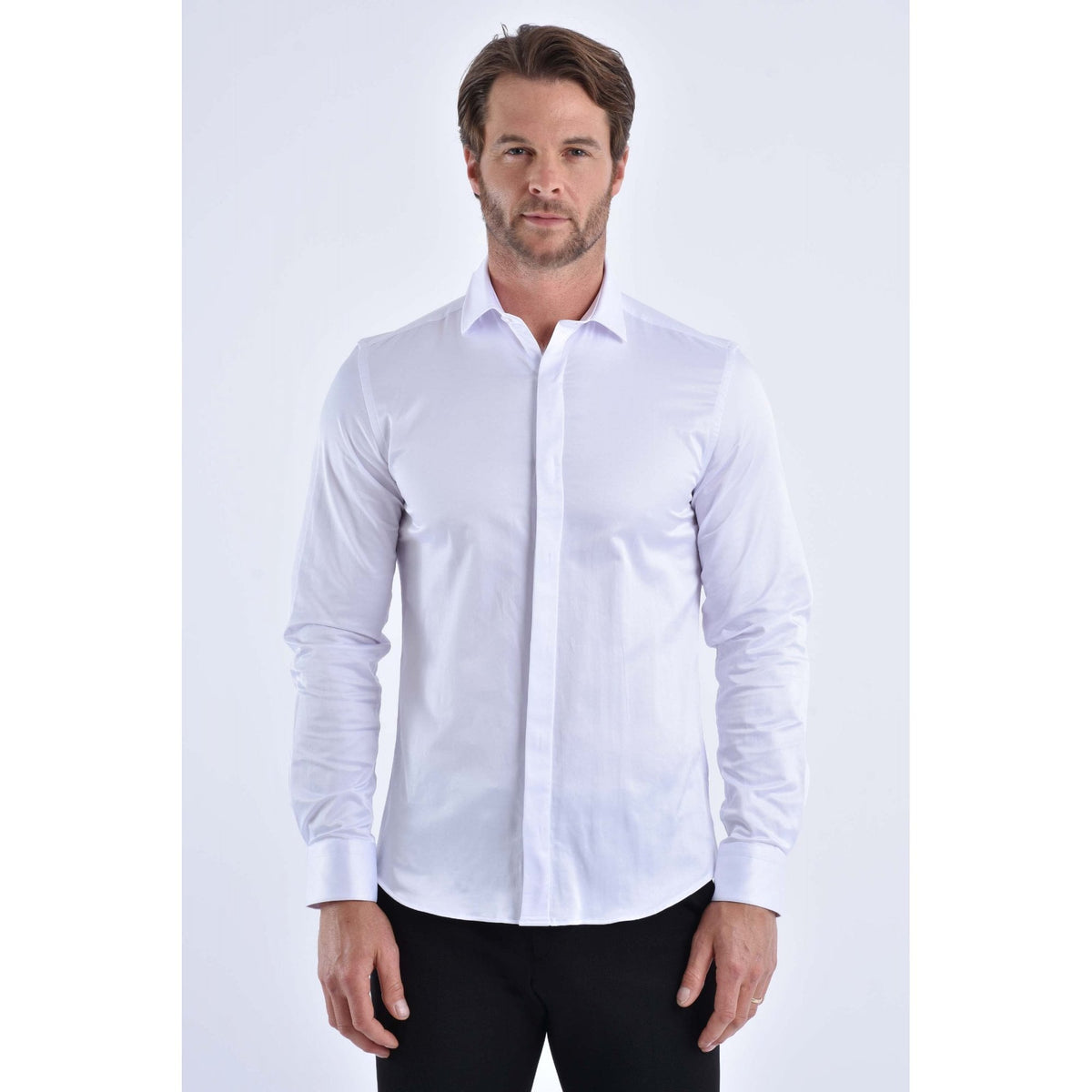 CB 091 Plain Slim Fit Single Cuff Smart Shirt
