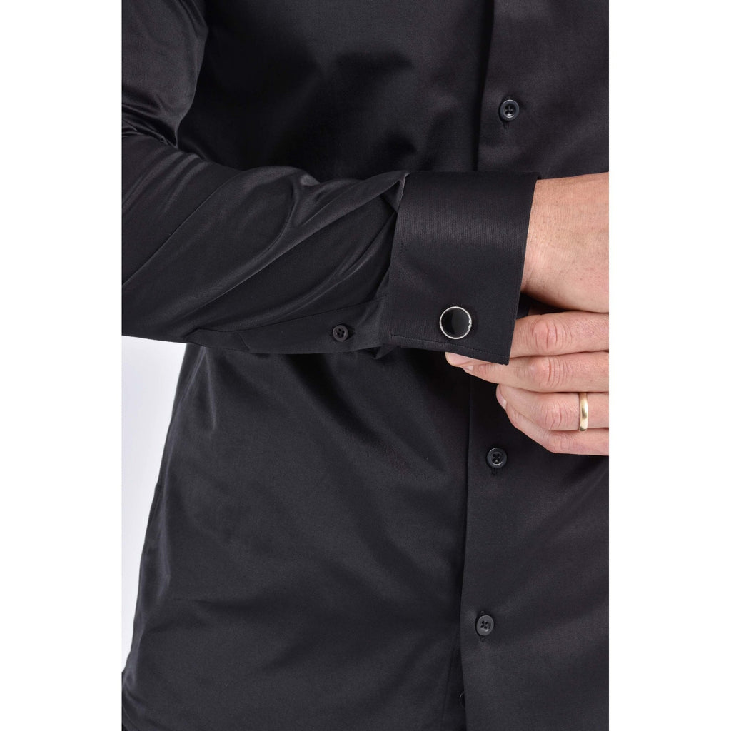 CB 089 Plain Smooth Slim Fit Double Cuff Smart Shirt