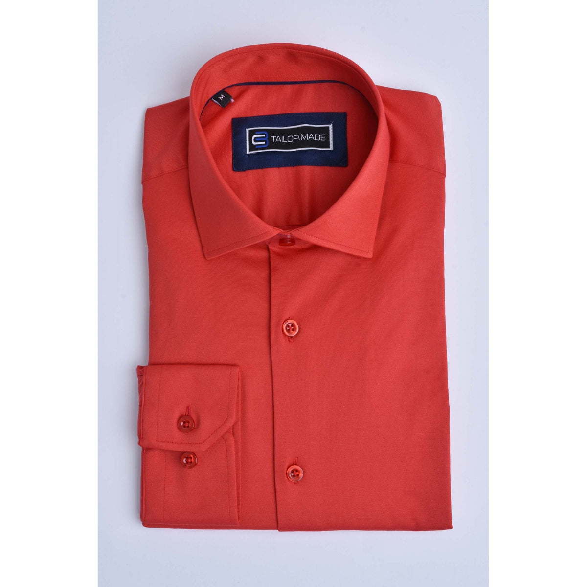 CB 091 Plain Slim Fit Single Cuff Smart Shirt - Red