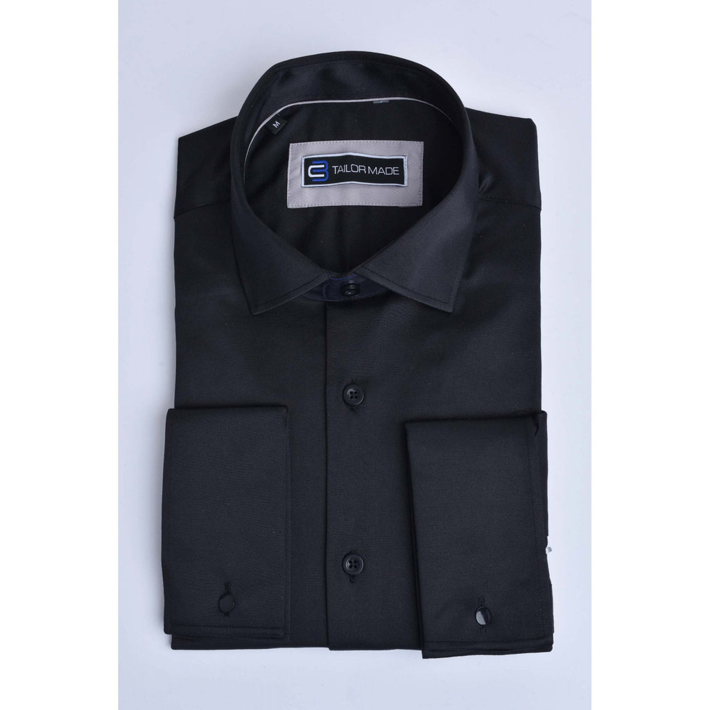 CB 089 Plain Smooth Slim Fit Double Cuff Smart Shirt