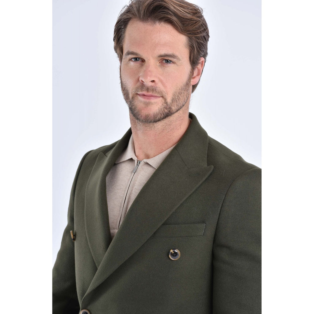 CB Alaska Tailored Slim Fit Double-Breasted Overcoat