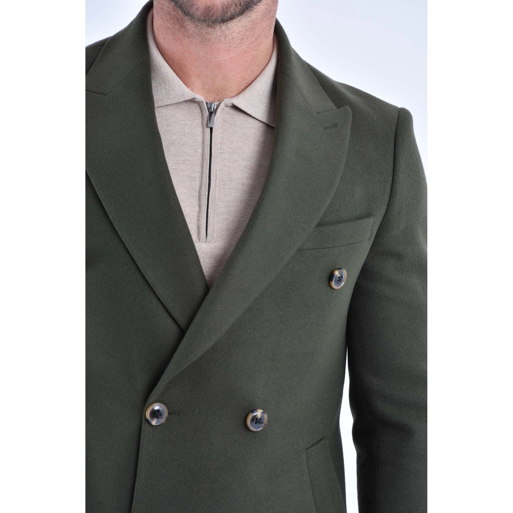 CB Alaska Tailored Slim Fit Double-Breasted Overcoat