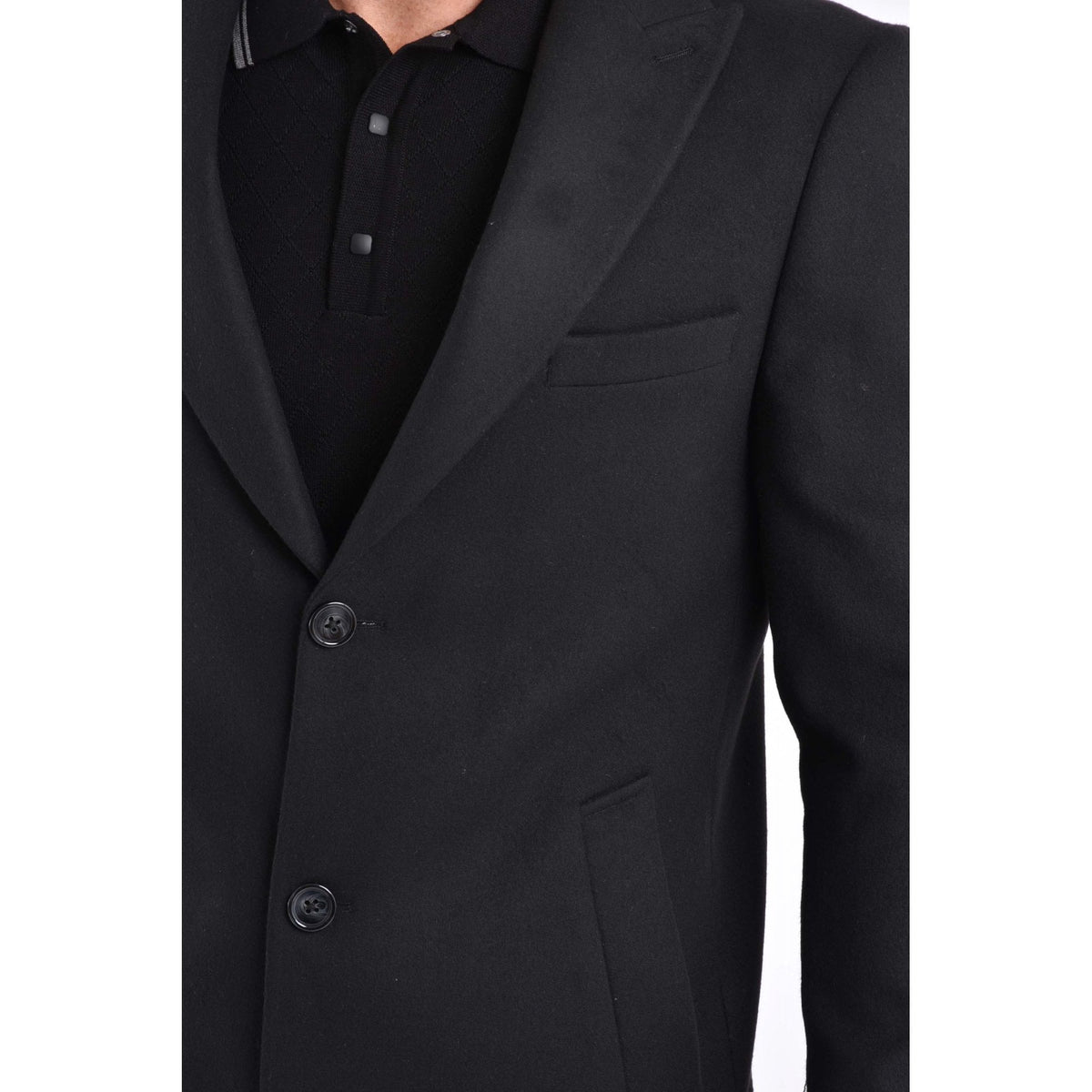 CB Alaska Tailored Slim Fit Single-Breasted Long Overcoat