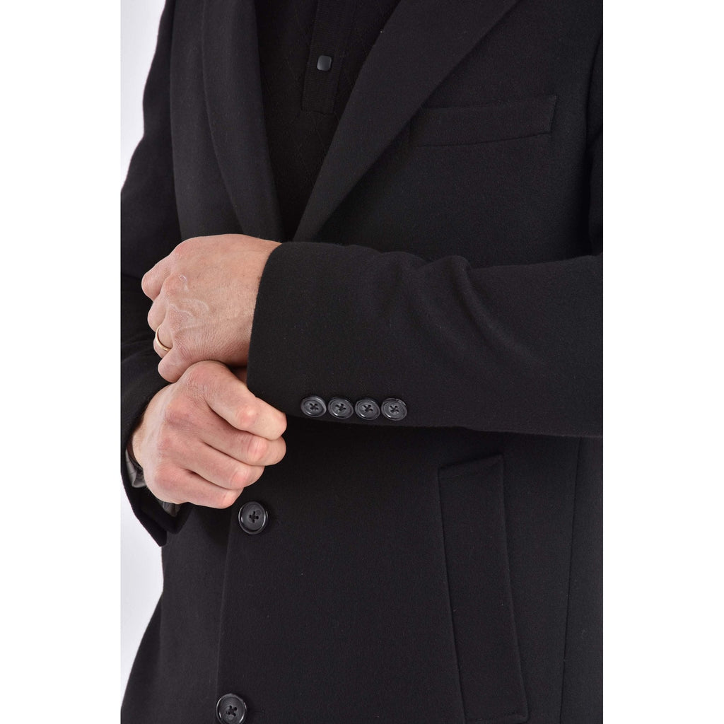 CB Alaska Tailored Slim Fit Single-Breasted Long Overcoat