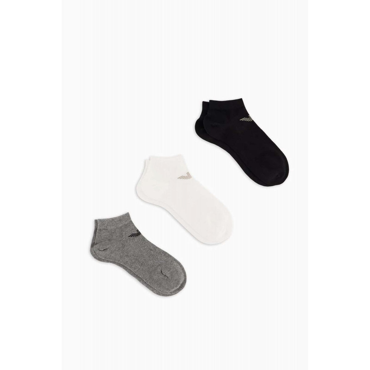Emporio Armani 0550 AF12271 Calze Cuff Logo 3 Pack Ankle Socks