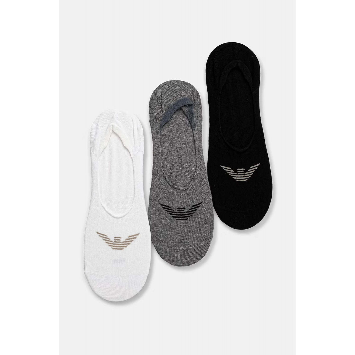 Emporio Armani 0548 AF12271 MC059 Calza Invisible 3 Pack Logo Ankle Tripack Socks