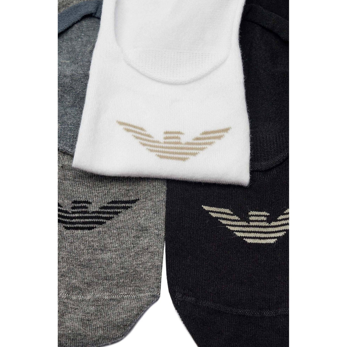 Emporio Armani 0548 AF12271 MC059 Calza Invisible 3 Pack Logo Ankle Tripack Socks