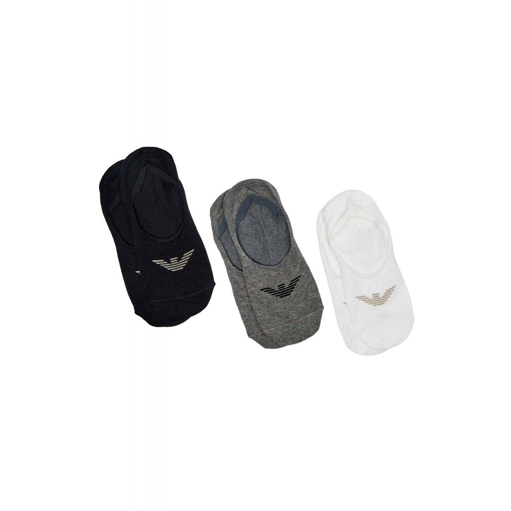 Emporio Armani 0548 AF12271 MC059 Calza Invisible 3 Pack Logo Ankle Tripack Socks