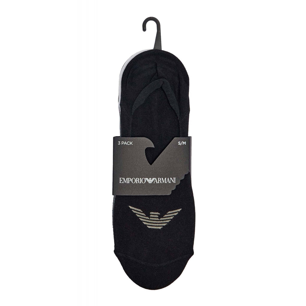 Emporio Armani 0548 AF12271 MC059 Calza Invisible 3 Pack Logo Ankle Tripack Socks