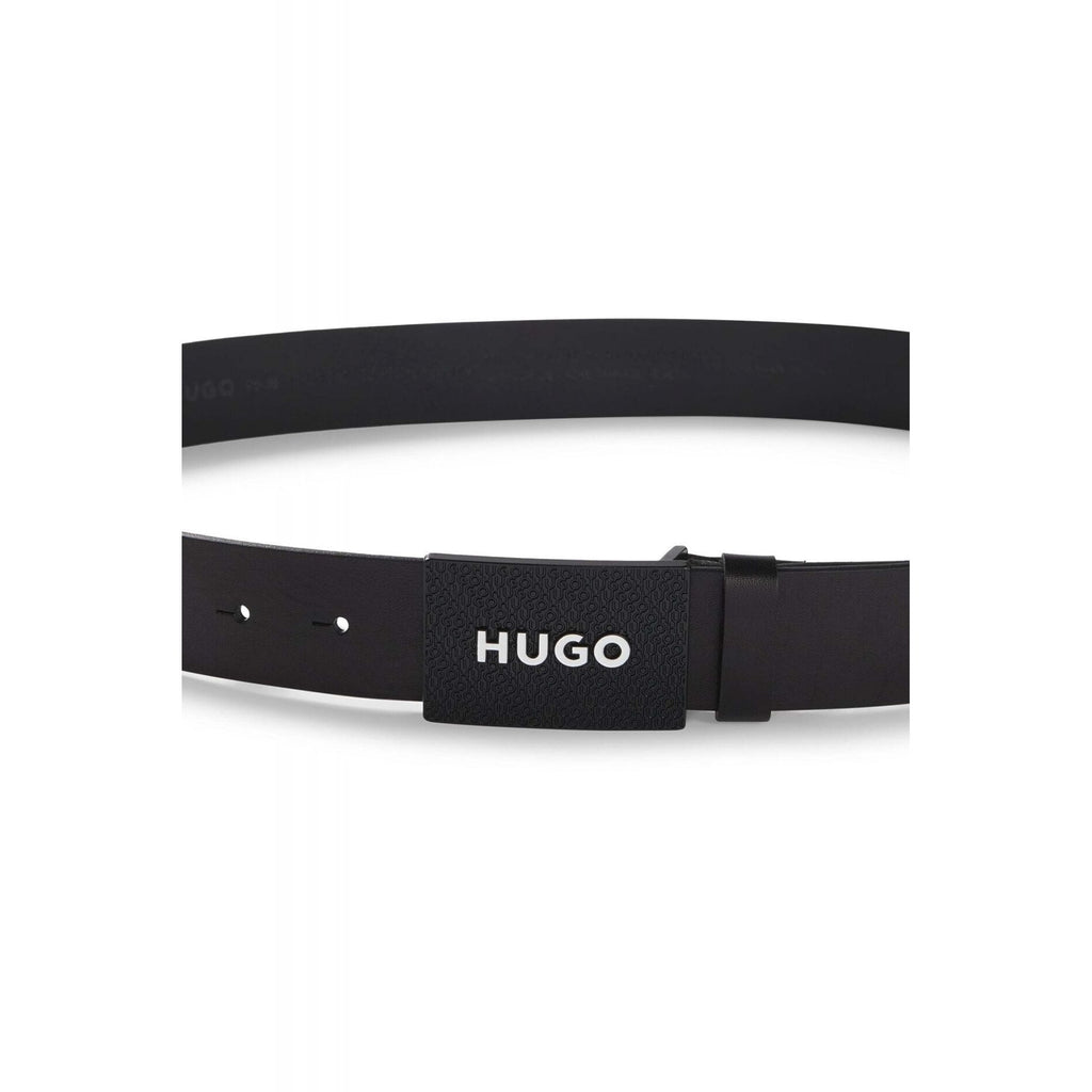 Hugo Boss | 50536879 Gilao-Z_Sz35 Leather Metal Plate Buckle Belt - Black
