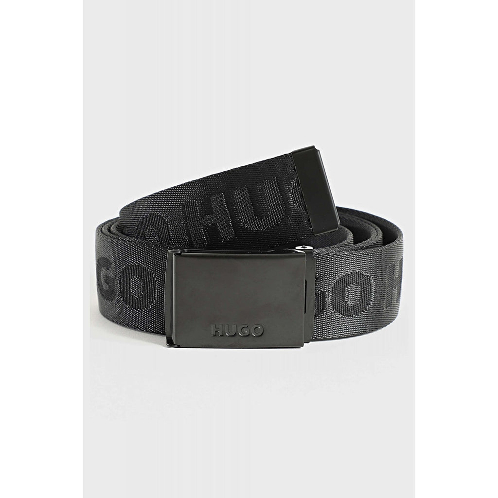 Hugo Boss | 50499077 Garratt-Tp_0s35 Repeat Logo Metal Buckle Belt - Black