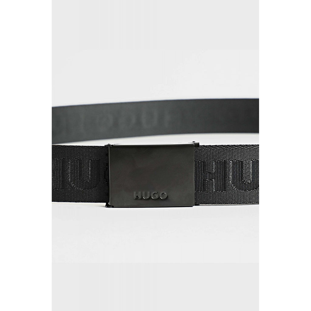 Hugo Boss | 50499077 Garratt-Tp_0s35 Repeat Logo Metal Buckle Belt - Black