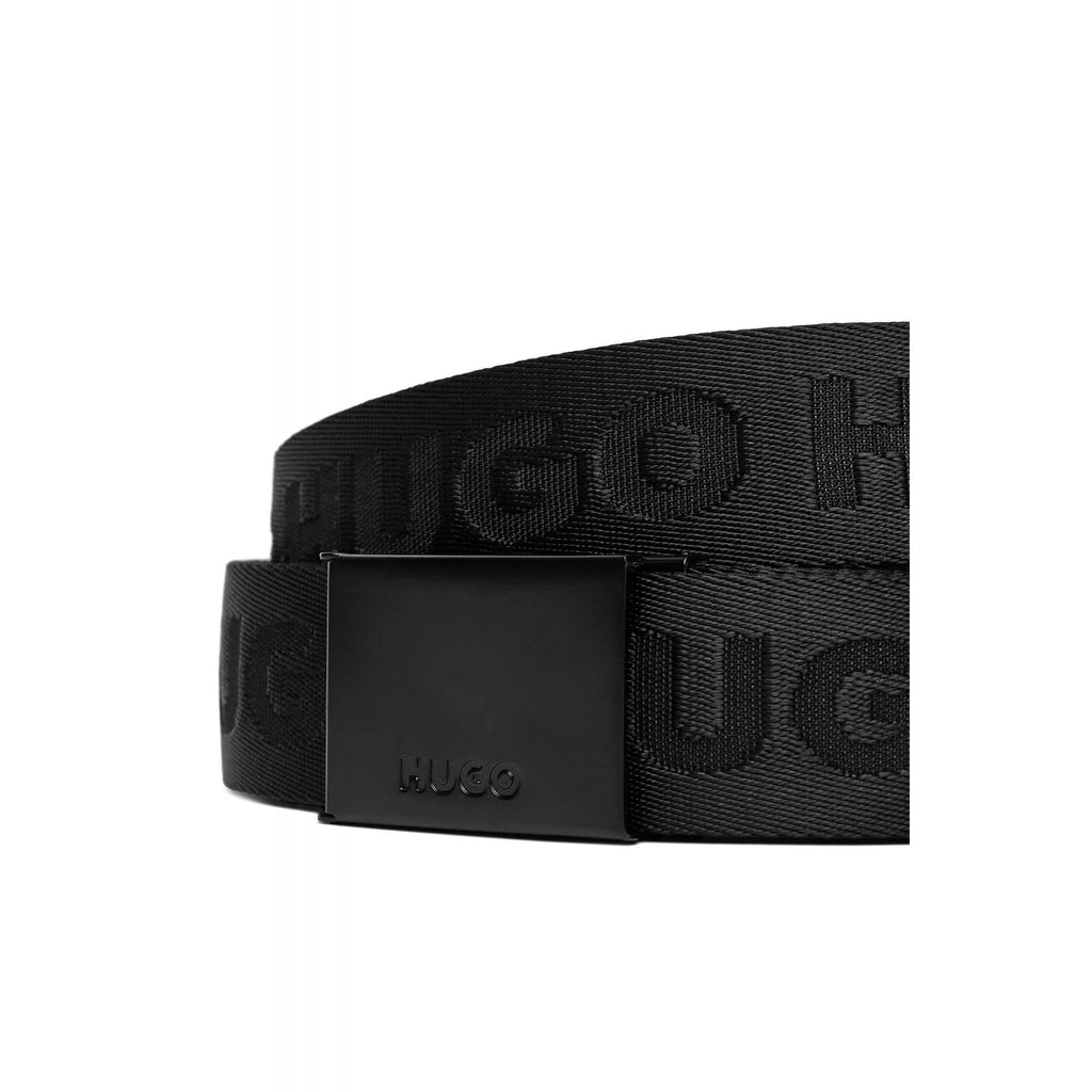Hugo Boss | 50499077 Garratt-Tp_0s35 Repeat Logo Metal Buckle Belt - Black