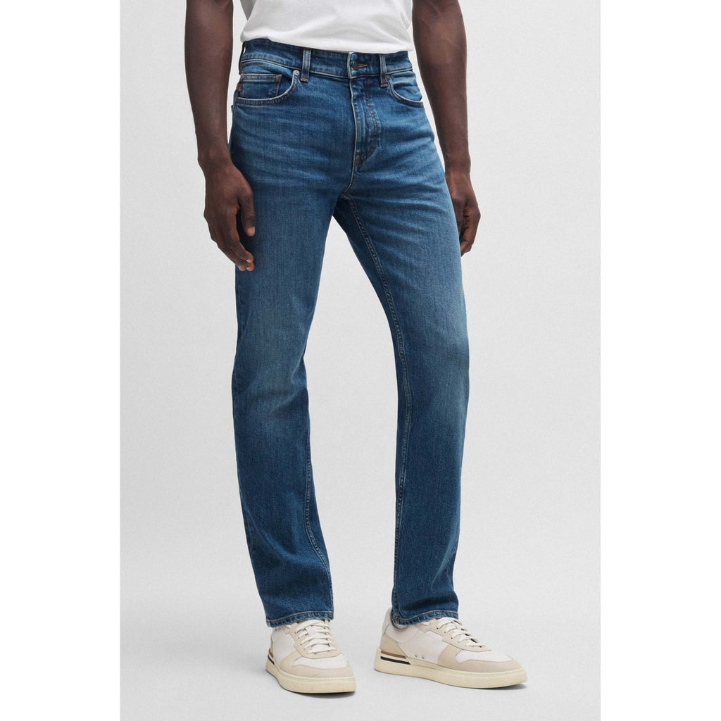 Boss 50532496 Delaware Bo Worker Slim Fit Comfort Stretch Denim Jean - Blue Wash