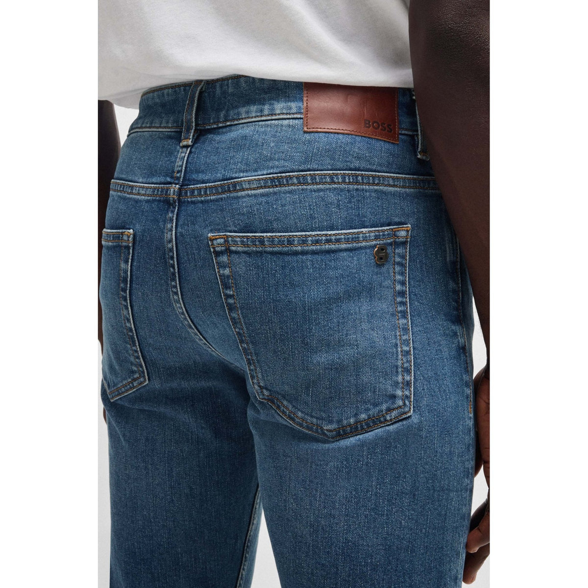 Boss 50532496 Delaware Bo Worker Slim Fit Comfort Stretch Denim Jean - Blue Wash