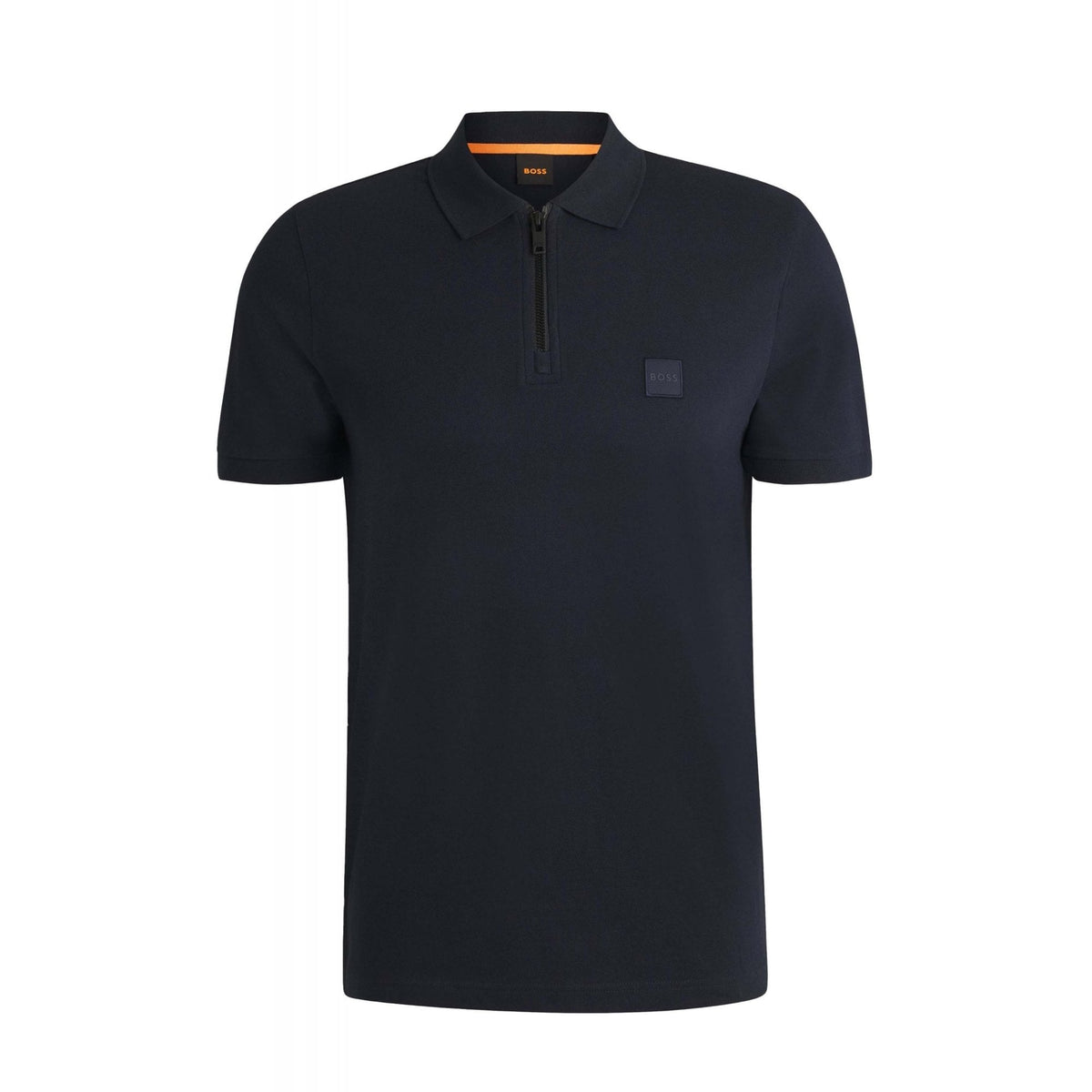 Hugo Boss Passerzip 50537507 Plain Patch Logo Quarter Zip Polo T-Shirt