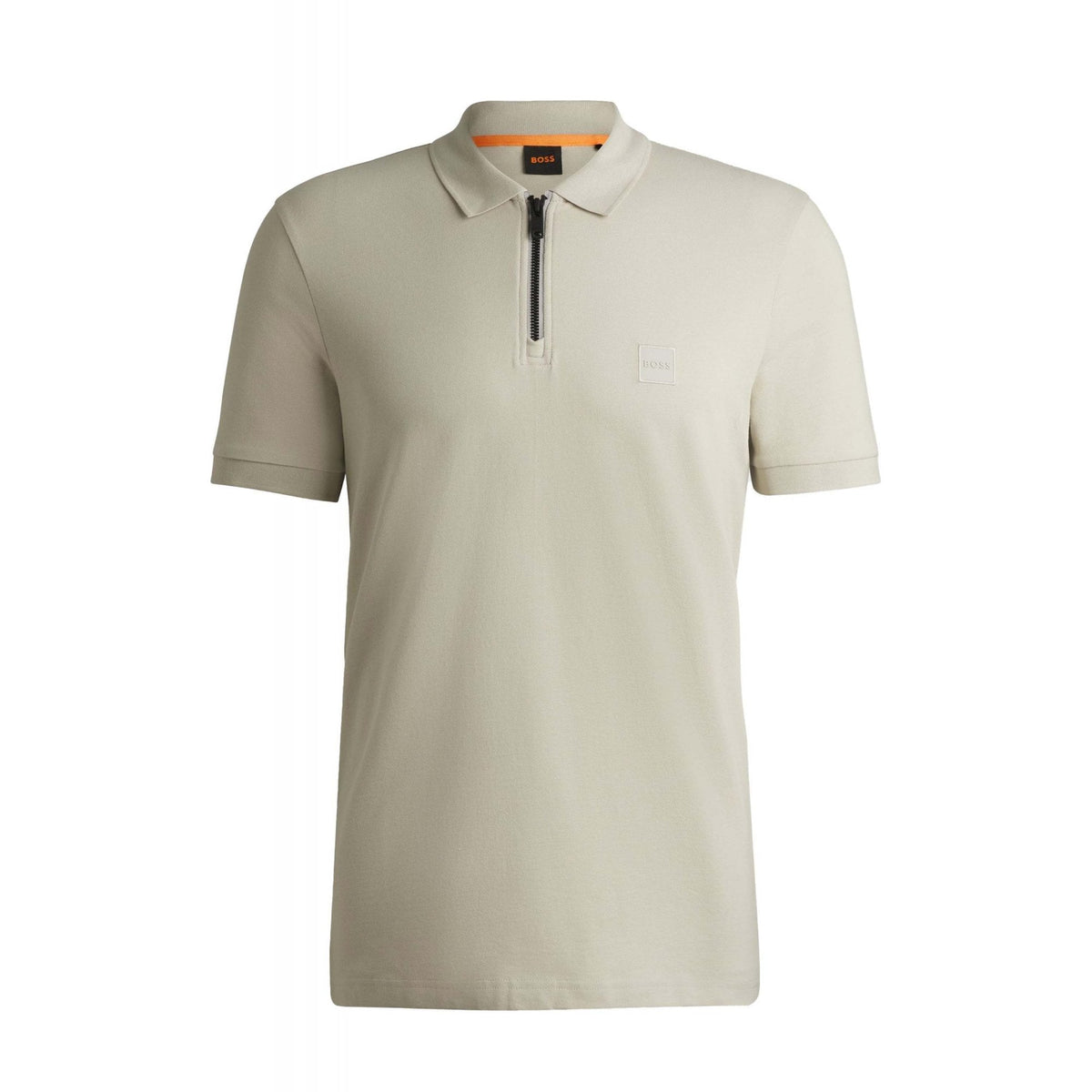 Hugo Boss Passerzip 50537507 Plain Patch Logo Quarter Zip Polo T-Shirt