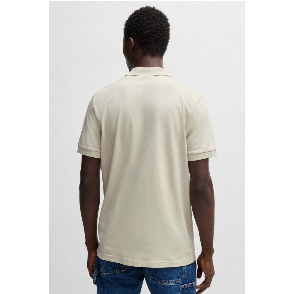 Hugo Boss Passerzip 50537507 Plain Patch Logo Quarter Zip Polo T-Shirt