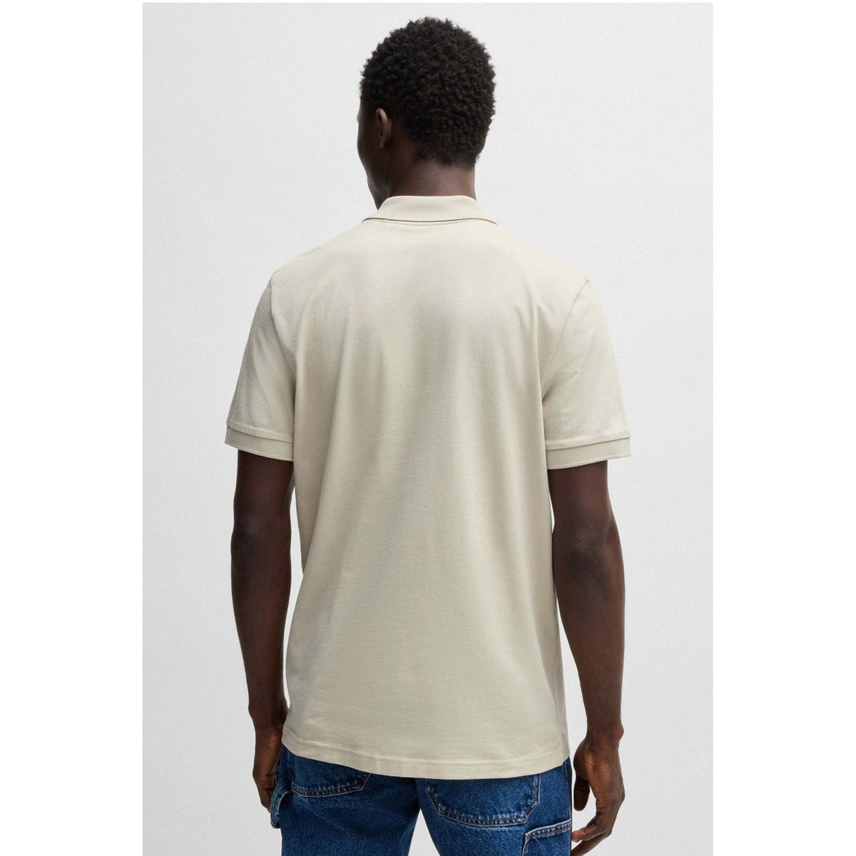 Hugo Boss Passerzip 50537507 Plain Patch Logo Quarter Zip Polo T-Shirt