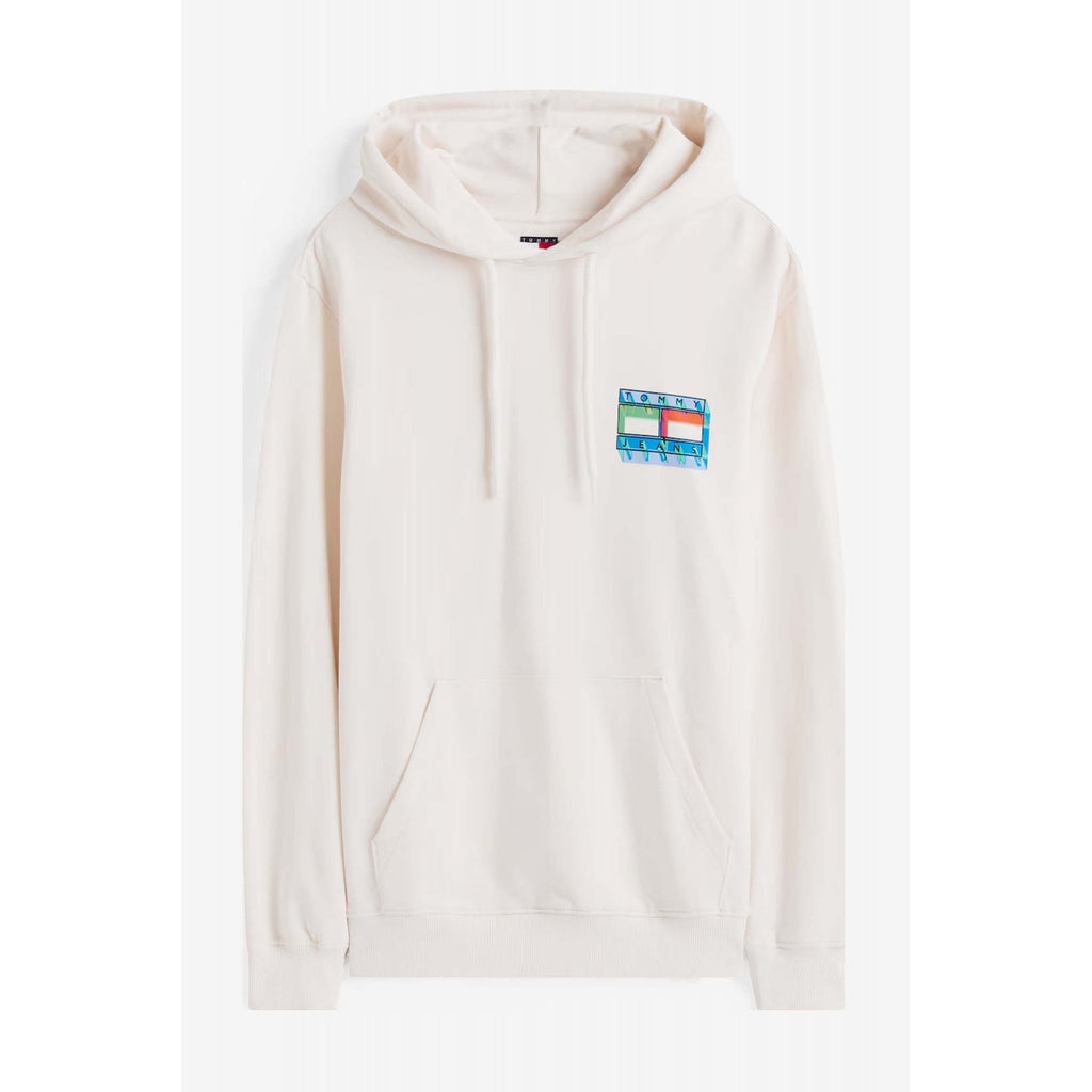 Tommy Jeans | DM22077 DNA Flag Play Back Colour Logo Print Overhead Hood - Ecru