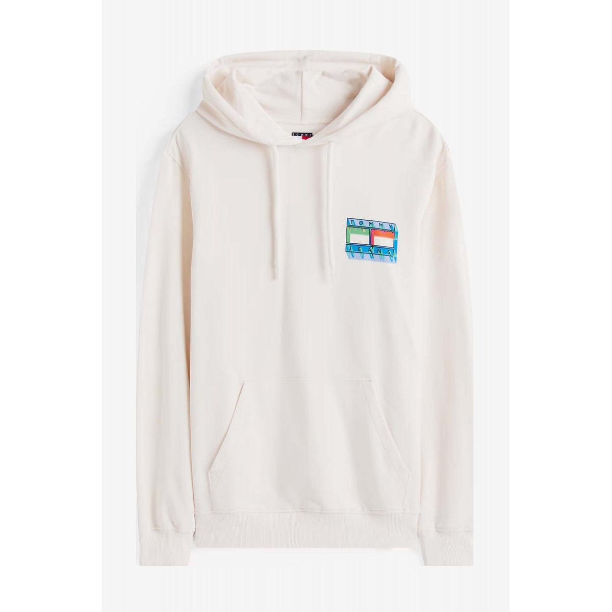 Tommy Jeans | DM22077 DNA Flag Play Back Colour Logo Print Overhead Hood - Ecru