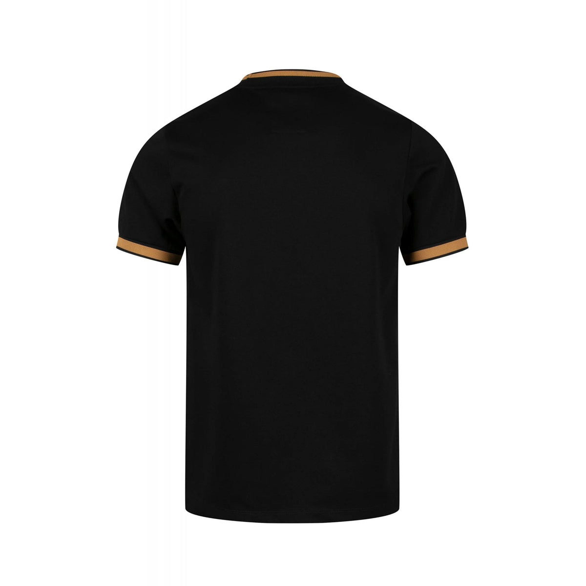 Luke | Coron M800165 Honeycomb Textured Stripe Half Sleeve T-Shirt - Black