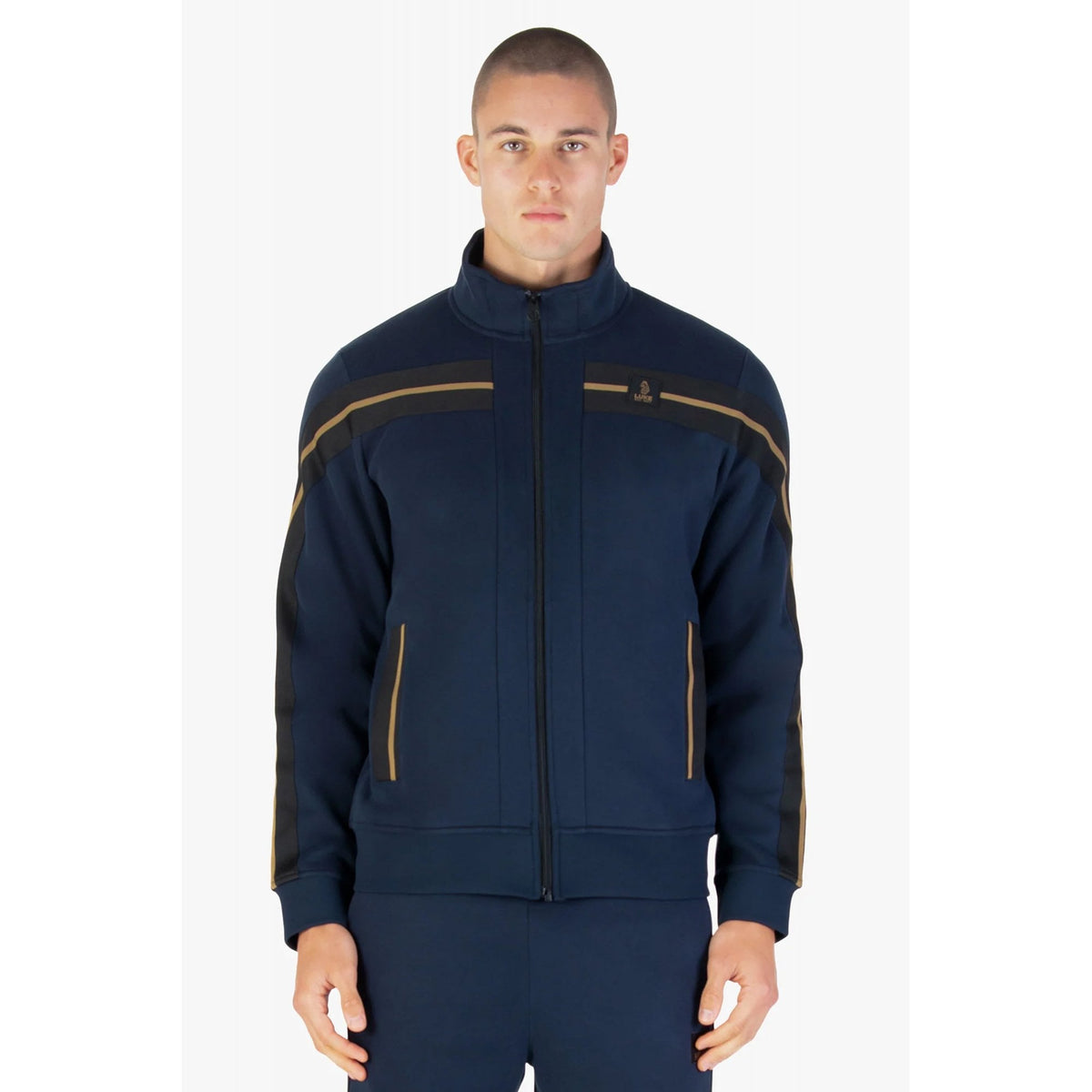 Luke | M810364 Duke 1000 Vintage Trim Tape Full Zip Track Top - Dark Navy