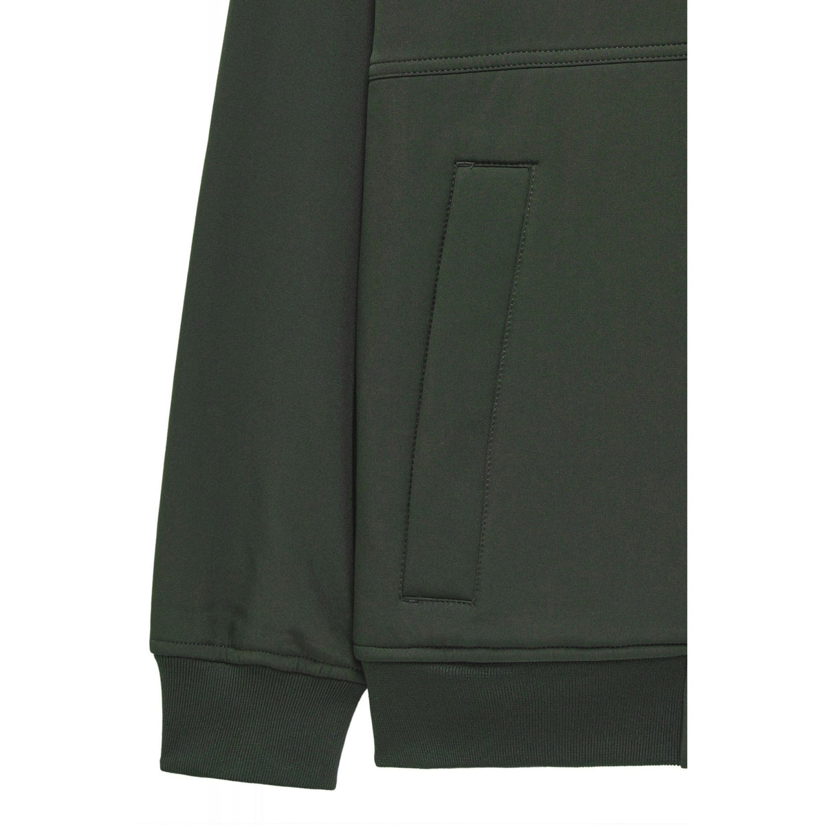 Weekend Offender JK3A07 Sulta Softshell Bomber Lightweight Hood Jacket - Black Forest Green