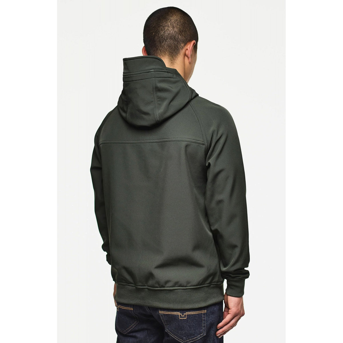 Weekend Offender JK3A07 Sulta Softshell Bomber Lightweight Hood Jacket - Black Forest Green